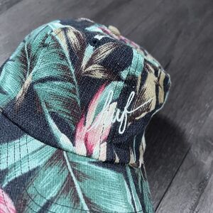 Huf Womens Hat Floral Embroidered All Over Print Adjustable Made In USA Boho VTG